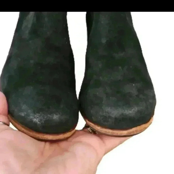 KORK-EASE Women's Black Suede Chandra Stacked Wooden Heel Boot 8 - Picture 6 of 14